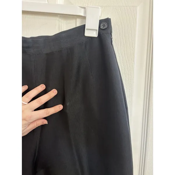 100% Silk Black Trouser Pants Size 10 Contemporary Minimalist Quiet Luxury - Image 10
