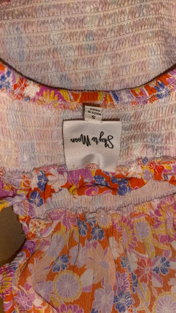 Sky to Moon Colorful Floral Romper w/ Cut-out - Image 3