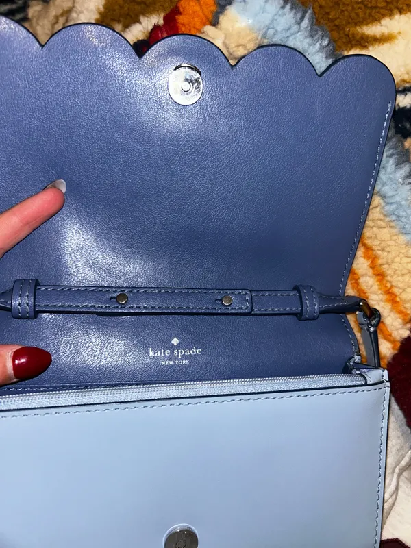 Kate Spade Purse Crossbody Blue Leather - Image 3