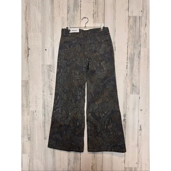 Refrain Los Angeles Printed Wide Leg Denim Pants Women’s Size 1/25 - Image 2