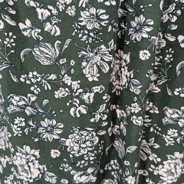 The Nines by Hatch Womens Green Floral Long Sleeve Tiered Maxi Dress Small‎ - Image 3