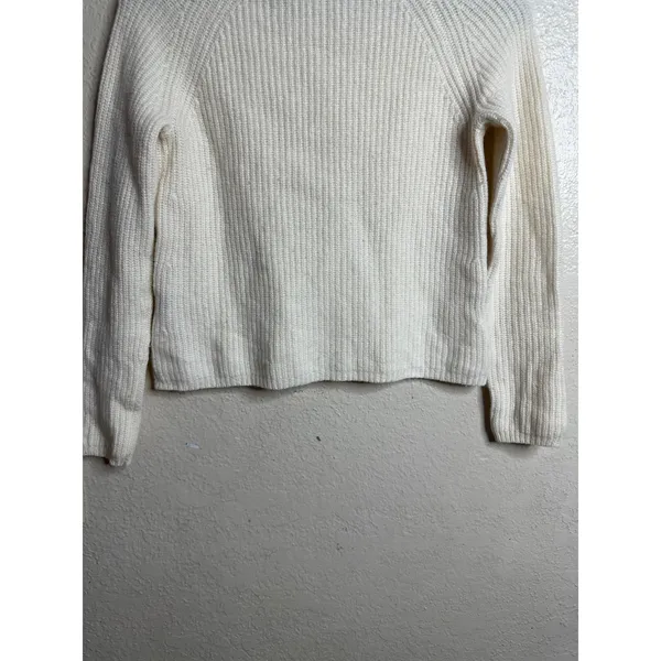 Jenni Kayne Cashmere Fisherman Sweater size XS Ivory Ribbed Crewneck - Image 9