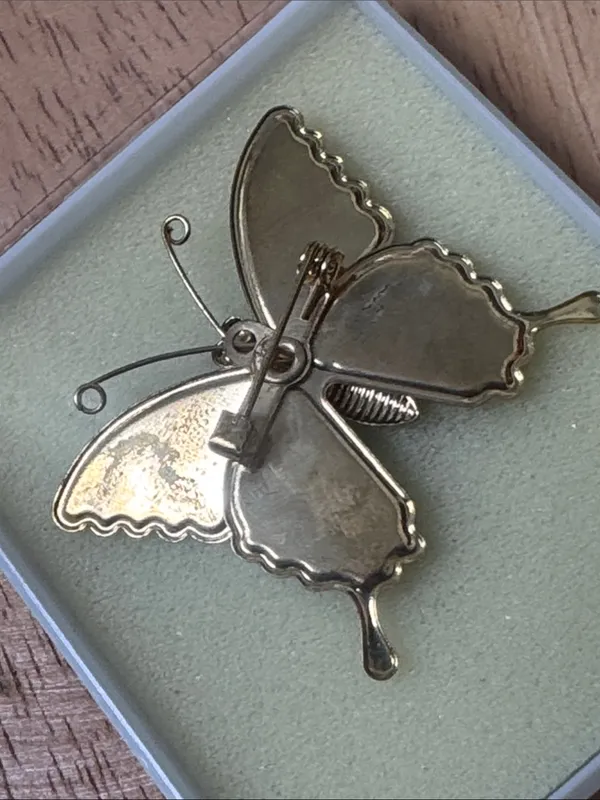 Vintage Iridescent Multicolor Butterfly Brooch - Elegant Women’s Jewelry - Image 6