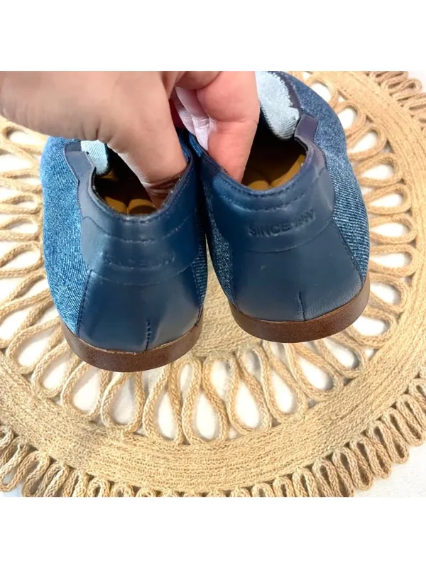 Franco Sarto Flexa Gala Slip-on Flat Loafers Size 6 Blue Denim Coastal Prep - Image 3