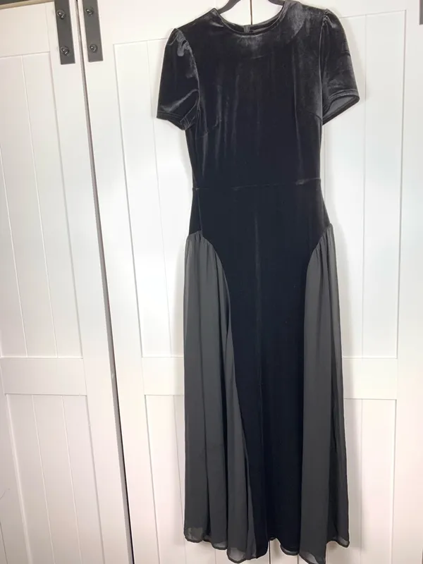NOTUS Evening Gown Womens M Black Velvet Sheer Maxi Dress Formal Holiday NWT - Image 7
