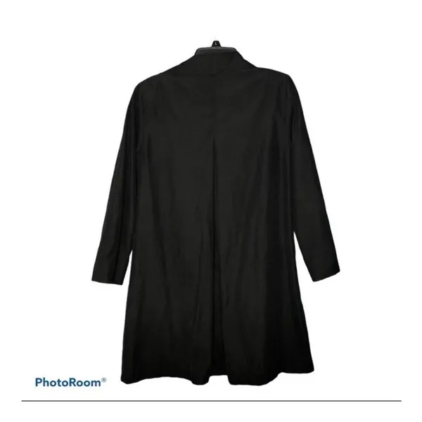 London Fog Black Waterproof Trench Coat M Classic Mid Length Quiet Luxury Office - Image 3