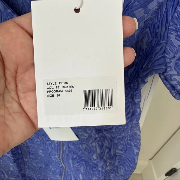 GANNI Cold-shoulder cloqué mini dress Purple Size Small - Image 11