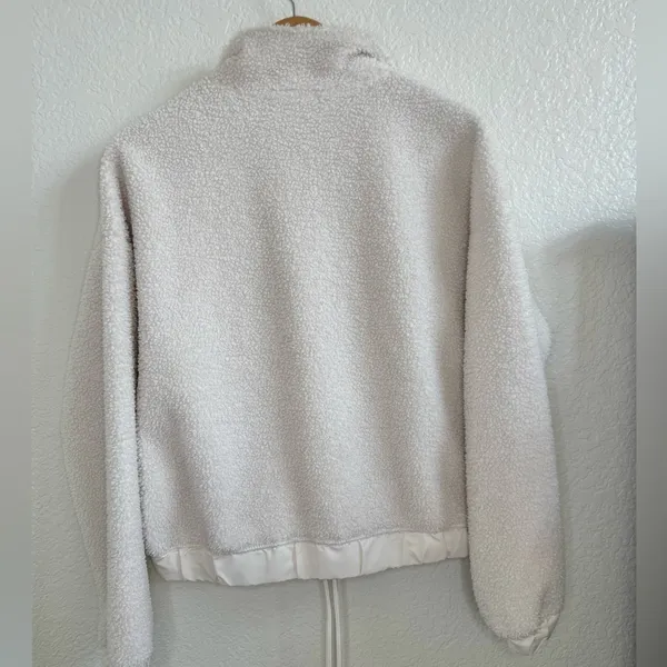 Anthropologie Bailey 44 Sherpa Jacket Teddy Pullover Relax Fit Cozy Off White XS - Image 5