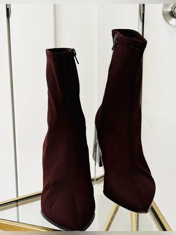 Aldo Adwigocia satin sock ankle bootie brown size 10 - Image 3