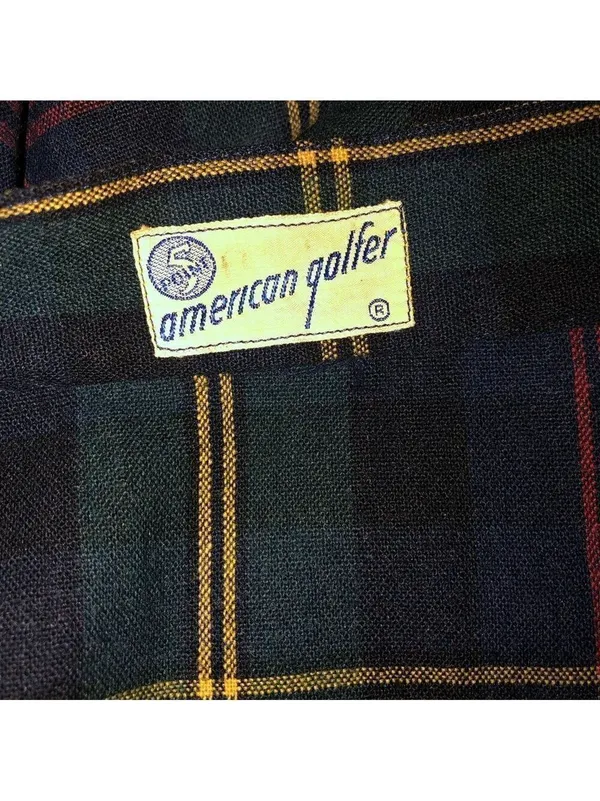 Vintage plaid midi skirt wool high waist USA preppy academia patchwork Heritage - Image 8