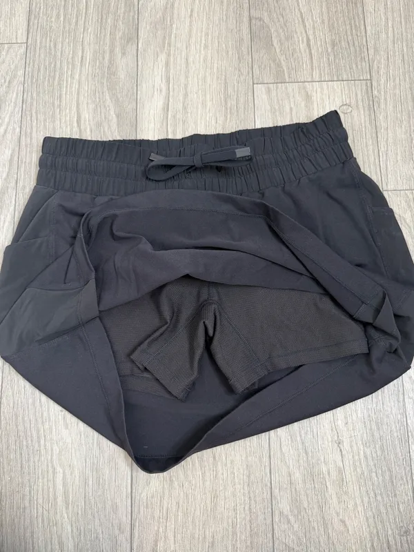 Athleta Black Drawstring Skort Size Small Built-In Shorts Zip Pocket Golf Tennis - Image 5