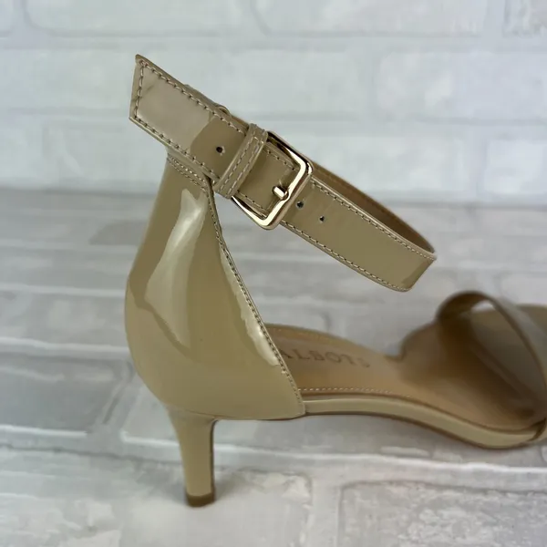 Talbots Heels Womens 8 Nude Patent‎ Leather Ankle Strap Kitten Open Toe Classic - Image 12