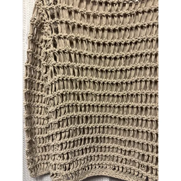 John Paul Richard‎ Women's Sweater Petite SZ S Beige Fisherman Mesh Open Knit - Image 9