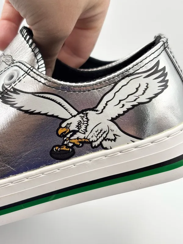 FOCO PHILADELPHIA EAGLES GREEN‎ TEAM COLOR METALLIC CANVAS WOMENS SHOES Size 7 - Image 6