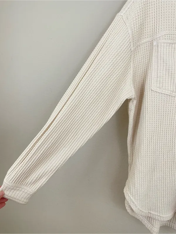 Aerie Cake Batter Anytime Fave Waffle Shirt Oversized Shacket‎ Size XS - Image 5