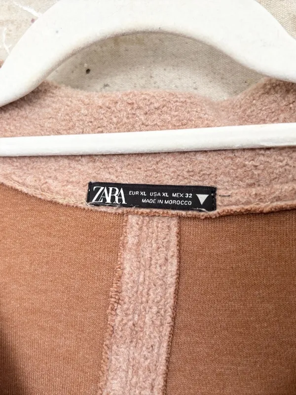 Zara Faux Shearling Half Zip Pullover Sweatshirt - Image 3