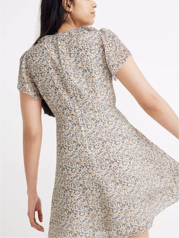 Madewell Silk Ruffle Neck Mini Dress - Image 2