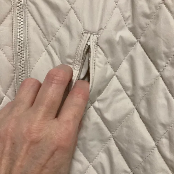 *Columbia Off White Mock Neck Quilted Large Long Sleeve Puffer Jacket #HC - Image 8