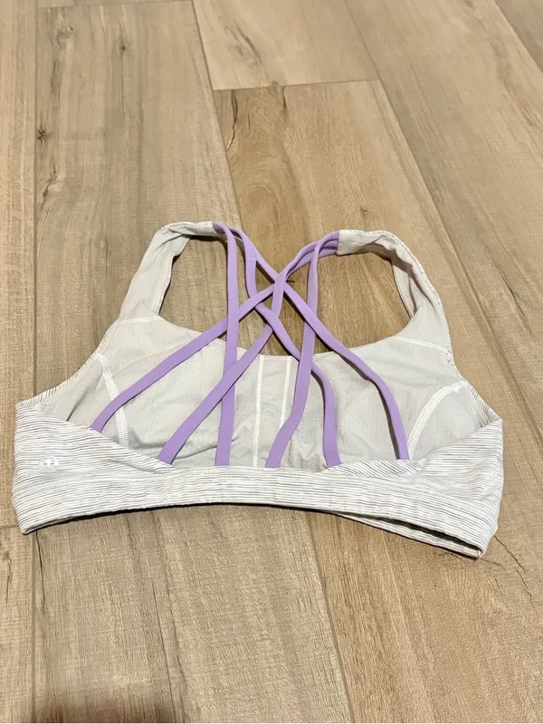 Lululemon Free To Be Serene Sports Bra grey purple‎ size 6 - Image 2