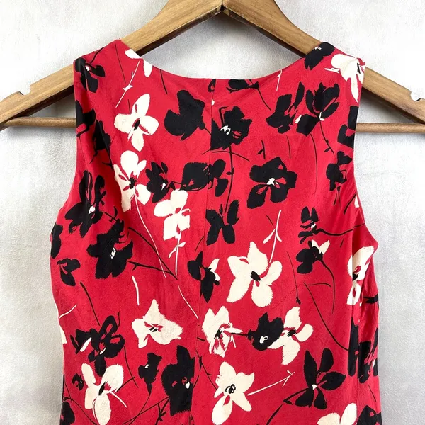 Ann Taylor Womens Silk Dress Size 2 Dark Floral‎ Cottage Feminine Whimsy Elegant - Image 5