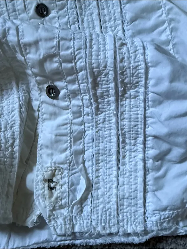 Free People White Pintuck Vintage Inspired Boho Cottagecore Ruffle Size 10 - Image 6