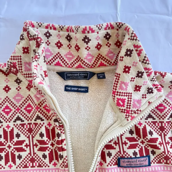 Vineyard Vines M Dreamcloth Fair Isle Shep Shirt Quarter Zip Pullover - Image 4