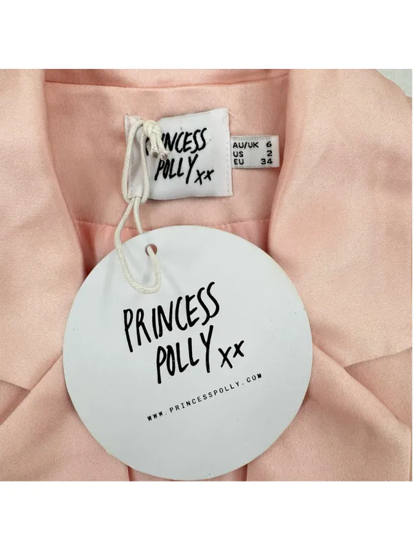 Princess Polly Pink Satin Long Blazer Feminine Barbie Polished NEW Size 2 - Image 3