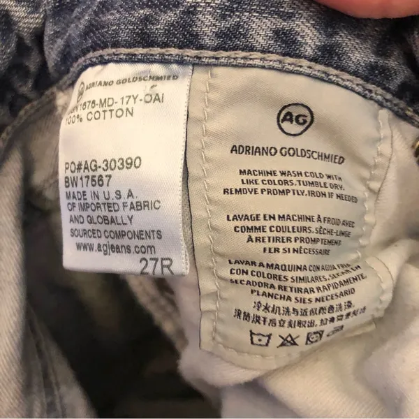 AG‎ Adriano Goldschmied Phoebe Vintage Distressed High Waisted Light Jeans 27 - Image 4