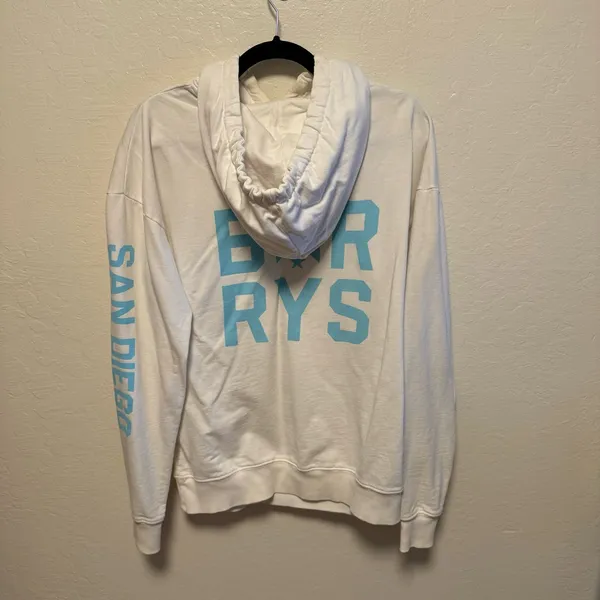 White Hoodie with Blue Accents - Image 13