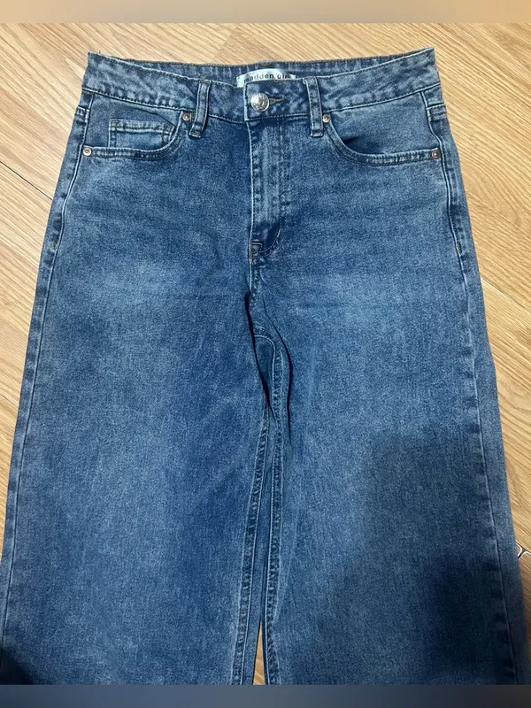 Steve Madden high rise wide leg denim acid wash jeans ladies/jr size 5 w stretch - Image 2