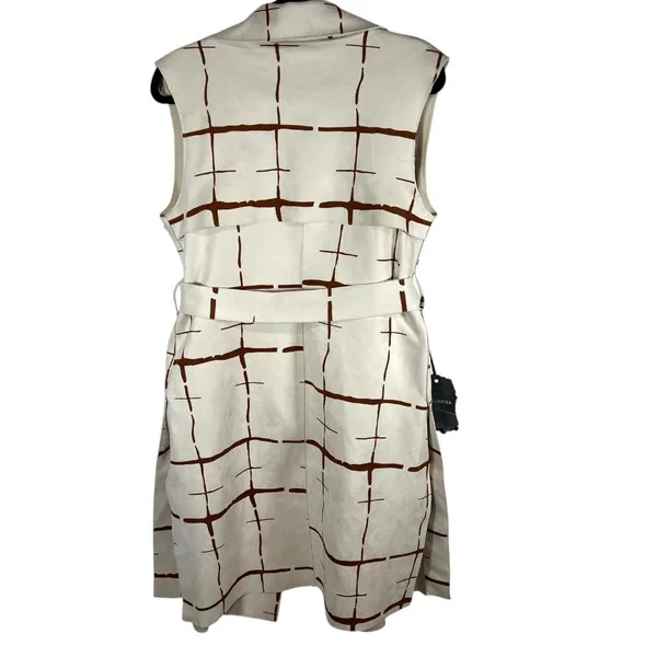 Bellivera Faux Suede Sleeveless Jacket With‎ Belt NWT Womens Size XS - Image 2