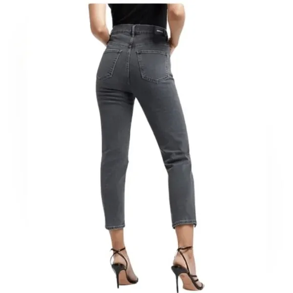 Express Black Gray Super High Waisted Distressed Mom Jeans Size 10 - Image 10