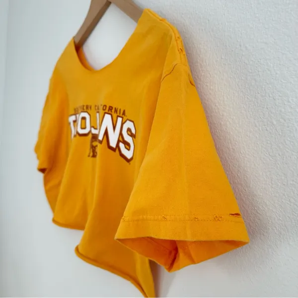 USC Trojans Football Cropped Off the Shoulder Top - Image 3