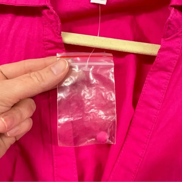 Urban Outfitters Hot Pink Long Sleeve Mini Dress Womens XS Barbie Core Collared - Image 6
