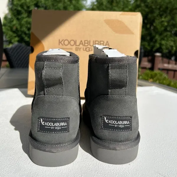 Koolaburra by UGG Short Gray Suede Boots Size 5 Women’s Shearling Lined with Box - Image 2
