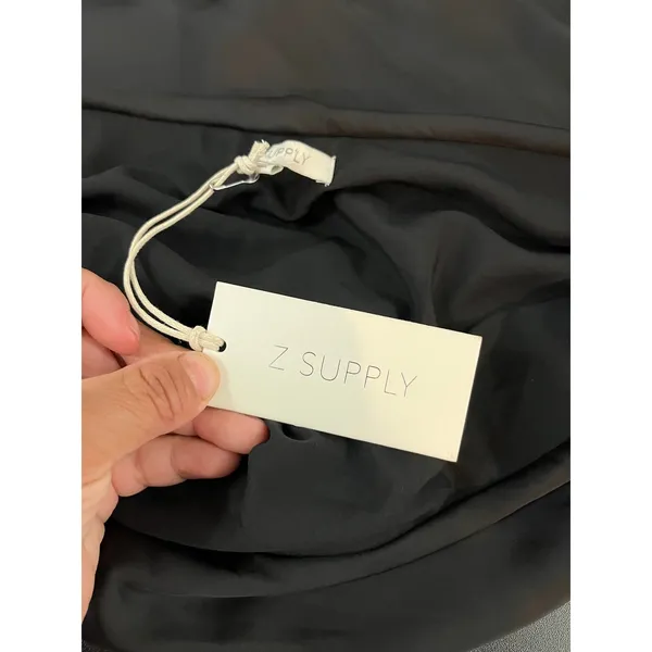 Z Supply Europa Poly Sheen‎ Skirt Black Satin Minimalist Quiet Luxury XL New - Image 7