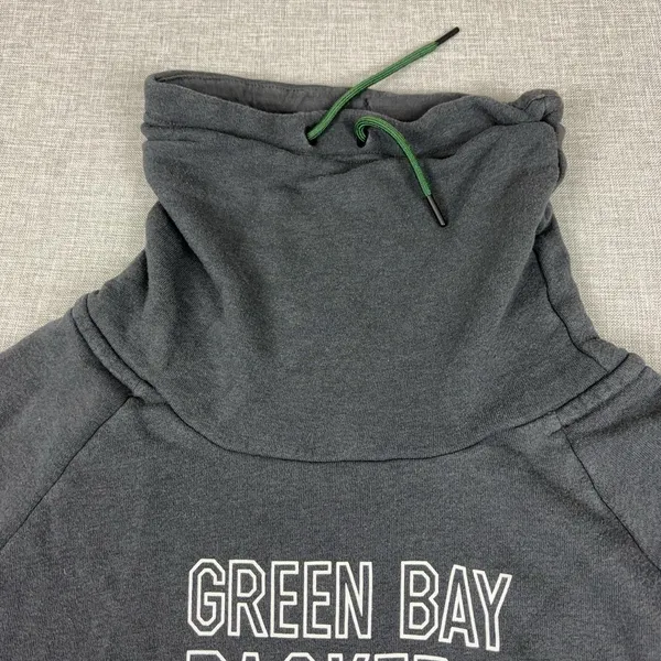 Green Bay Packers Sweatshirt Mens Large Gray NFL Football Nike Cowl Neck - Image 4