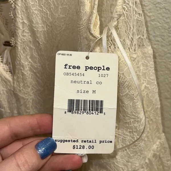 ✨FREE PEOPLE Don't You Dare Sz Medium Dress in Neutral Combo✨ - Image 15