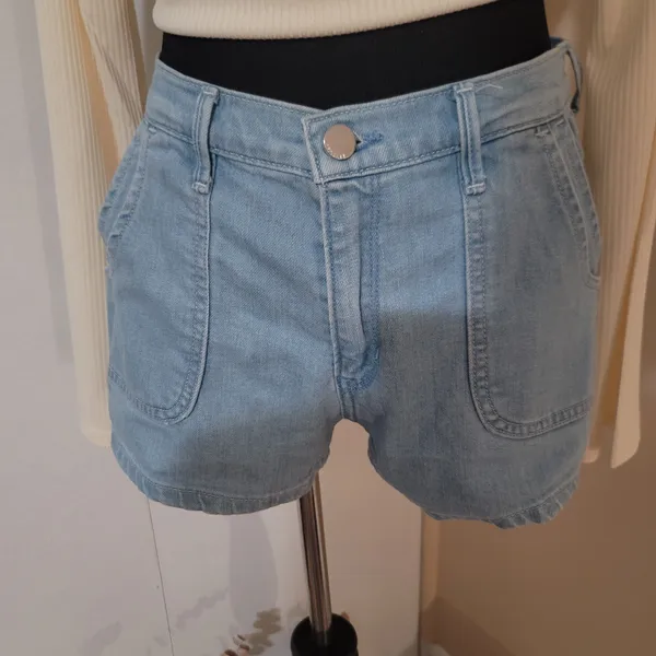 Abercrombie & Fitch Light Blue Denim Shorts - Image 3