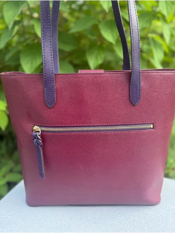 Dooney & Bourke Saffiano Hadley Tote in Cranberry - Image 2
