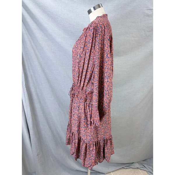 Rebecca Minkoff Floral Peasant Dress XXL Boho Smocked Tiered Mini -‎ AS IS - Image 7