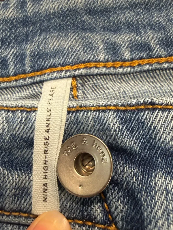 rag & bone Nina High-Rise Ankle Flare Jeans‎ Paeonia Raw Hem Size 26 - Image 9