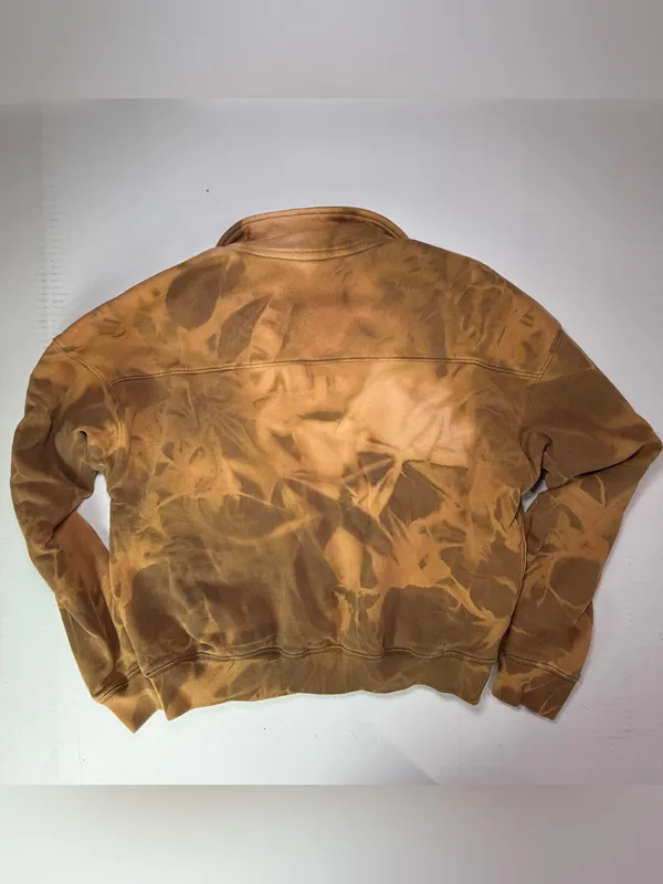 Sporty & Rich Brown Tie-Dye Quarter-Zip Sweatshirt - Image 6