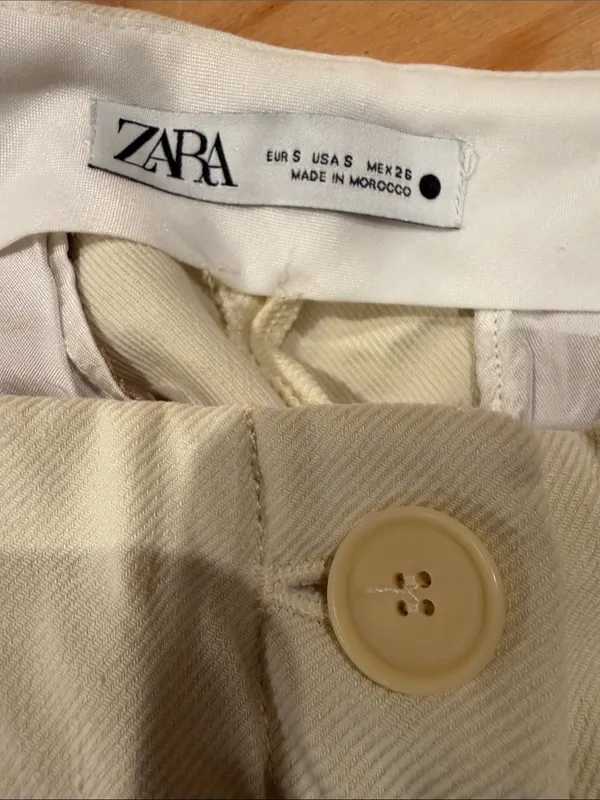 Zara Light Cream Wide-Leg High-Rise Trousers - Image 7