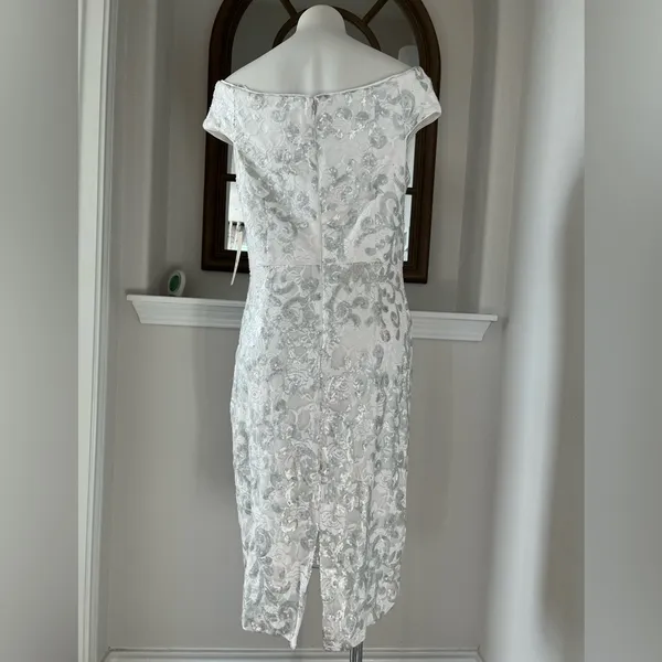 Eliza J. IVORY Off-the-Shoulder Dress Sequined Size 16, New w/Tag Retail $168 - Image 5