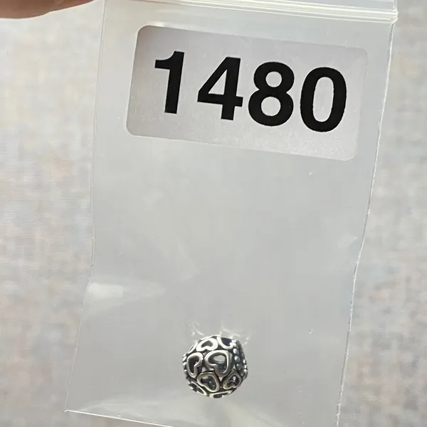 Authentic Pandora 925 Silver Openwork Hearts Bead Charm Jewelry Making - Image 8