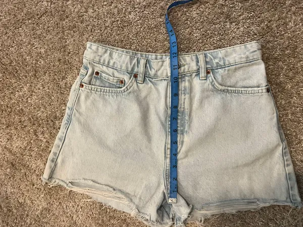 high waist Denim cut off jeans shorts - Image 8