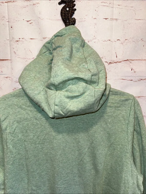 Nike Sage Green Pullover cowl neck White Swoosh Hoodie hooded Large sweatshirt - Image 6