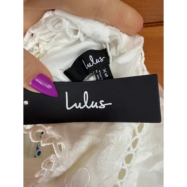 NWT Lulus Look So Sweet White Embroidered Lace Mini Dress Cocktail Party Size XS - Image 9