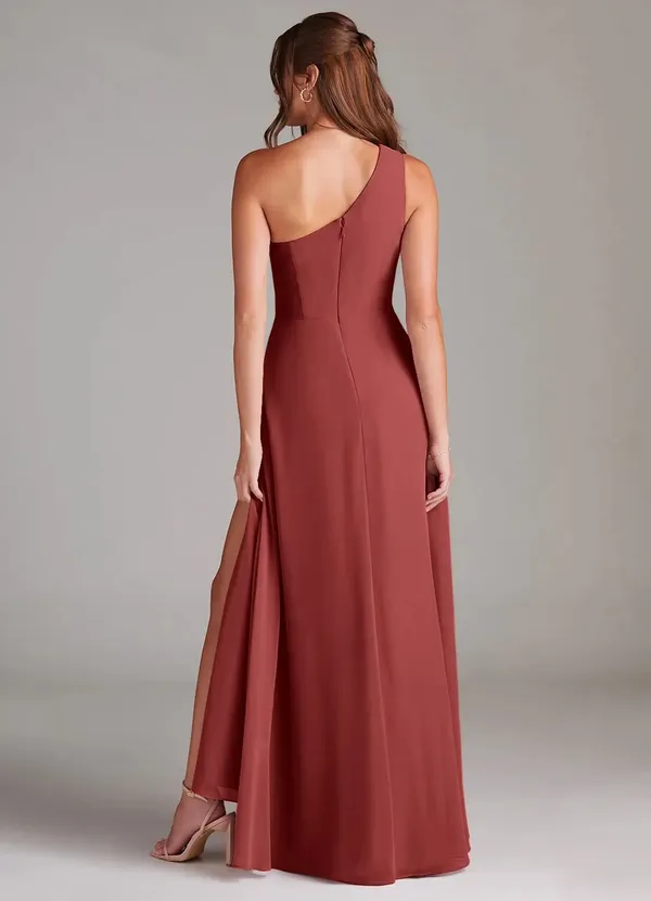 Azazie Brooke Bridesmaid Dress Terracotta - Image 4